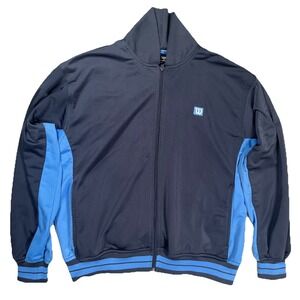 Wilson Men's Blue Zip Up Sports Jacket Sz M Two-Tone Back Pocket Warm Up Tennis‎